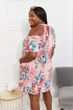 Sew In Love Full Size Fresh-Cut Flowers Cold-Shoulder Dress - OmniGlitz 