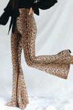 Leopard Print Flare Leg Pants - OmniGlitz 