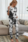 Tie-Dye Tee and Drawstring Waist Joggers Lounge Set - OmniGlitz 