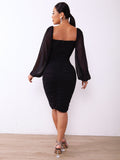 Zip-Back Ruched Bodycon Dress - OmniGlitz 