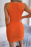 Decorative Button Sleeveless Knit Dress - OmniGlitz 