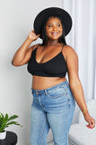 Zenana Full Size Textured Spaghetti Strap Bralette in Black - OmniGlitz 