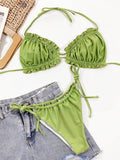 Frill Trill Halter Neck Bikini Set - OmniGlitz 