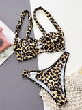 Leopard Ring Detail Bikini Set - OmniGlitz 