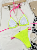 Ribbed Tie Back Bikini Set - OmniGlitz 