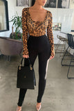Scoop Neck Cheetah Mesh Bodysuit - OmniGlitz 