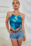 Tie-Dye Halter Neck Point Hem Top - OmniGlitz 