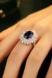 5 Carat Lab-Grown Sapphire Flower Shape Ring - OmniGlitz 