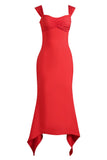 Ruched Sweetheart Neck Hem Detail Dress - OmniGlitz 