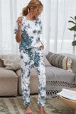 Tie-Dye Tee and Drawstring Waist Joggers Lounge Set - OmniGlitz 