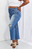 RISEN Full Size Emily High Rise Relaxed Jeans - OmniGlitz 