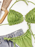 Frill Trill Halter Neck Bikini Set - OmniGlitz 