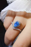 1 Carat Pear Shape Moissanite Heart Ring - OmniGlitz 