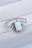 925 Sterling Silver Zircon and Opal Ring - OmniGlitz 