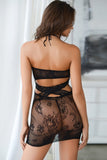 Fishnet Floral Cross Back Fishnet Dress - OmniGlitz 