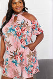 Sew In Love Full Size Fresh-Cut Flowers Cold-Shoulder Dress - OmniGlitz 