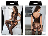 Red Lace Top & Matching Skirt Fishnet Dress - OmniGlitz 