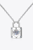 Moissanite Lock Pendant Necklace - OmniGlitz 