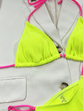 Ribbed Tie Back Bikini Set - OmniGlitz 