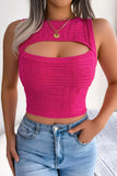 Cutout Sleeveless Knit Top - OmniGlitz 