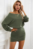 Off-Shoulder Long Sleeve Dress - OmniGlitz 