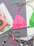 Leopard Tied Halter Neck Bikini Set - OmniGlitz 