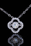 925 Sterling Silver Moissanite Flower Pendant Necklace - OmniGlitz 