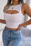 Cutout Sleeveless Knit Top - OmniGlitz 