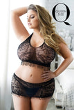 Eyelash Lace Two-Piece Bodystocking - OmniGlitz 