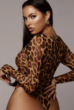 Scoop Neck Cheetah Mesh Bodysuit - OmniGlitz 