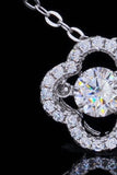 925 Sterling Silver Moissanite Flower Pendant Necklace - OmniGlitz 