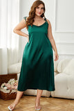 Plus Size Tie-Shoulder Midi Night Dress - OmniGlitz 