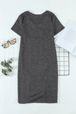Girls Twisted V-Neck Short Sleeve Dress - OmniGlitz 