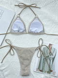 Halter Neck Tie Back Bikini Set - OmniGlitz 