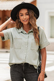 Button Front Collared Short Sleeve Shirt - OmniGlitz 