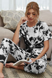Tie-Dye Tee and Drawstring Waist Joggers Lounge Set - OmniGlitz 