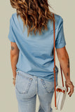 Distressed Round Neck Tee - OmniGlitz 