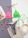 Leopard Tied Halter Neck Bikini Set - OmniGlitz 