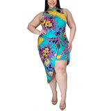 Womens Cold Shoulder High Low Cocktail Skater Dress
