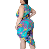 Womens Plus Size Sleeveless Deep V Neck Bodycon Wrap Dress