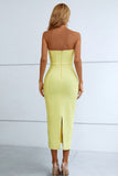 Seam Detail Strapless Sweetheart Neck Dress - OmniGlitz 