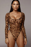 Scoop Neck Cheetah Mesh Bodysuit - OmniGlitz 