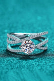 1 Carat Moissanite Crisscross Ring - OmniGlitz 