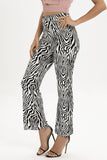 Zebra Print Straight Leg Pants - OmniGlitz 
