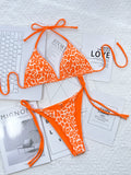 Leopard Print Halter Neck Tie Side Bikini Set - OmniGlitz 