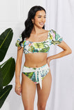 Marina West Swim Vacay Ready Puff Sleeve Bikini in Floral - OmniGlitz 
