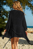 Tie-Waist Openwork Crochet Cover Up - OmniGlitz 