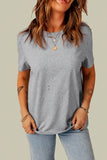 Distressed Round Neck Tee - OmniGlitz 