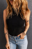 Scalloped Openwork Grecian Neck Tank - OmniGlitz 
