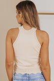 Scalloped Openwork Grecian Neck Tank - OmniGlitz 